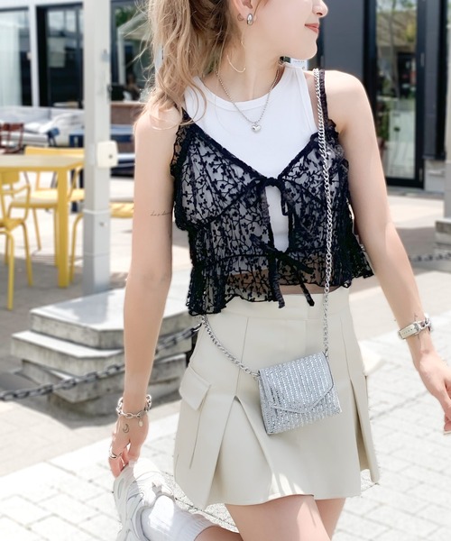 セール】コーディネートに鮮度を加える。フラワー刺繍チュールリボン