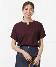 【接触冷感】プレーティングジャージー フレンチスリーブ カットソー