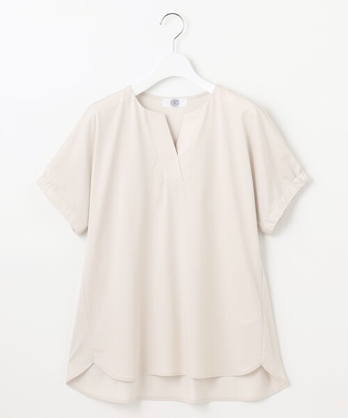 J.PRESS（ジェイプレス）の「【接触冷感】プレーティングジャージー フレンチスリーブ カットソー（Tシャツ/カットソー・レディース・ライトグレー系/グレー系/ネイビー系/ワイン系/ターコイズブルー系・T13）」の14枚目の写真