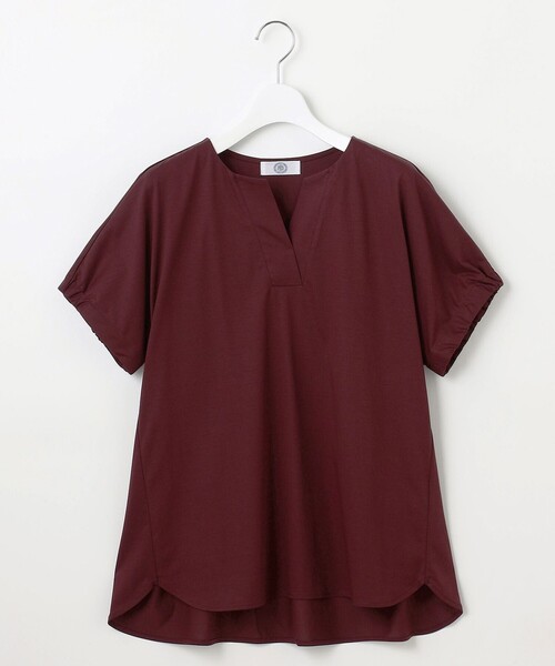 J.PRESS（ジェイプレス）の「【接触冷感】プレーティングジャージー フレンチスリーブ カットソー（Tシャツ/カットソー・レディース・ライトグレー系/グレー系/ネイビー系/ワイン系/ターコイズブルー系・T13）」の16枚目の写真