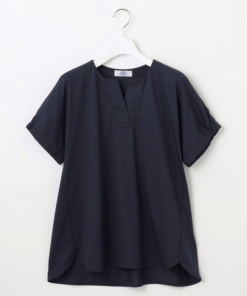 J.PRESS（ジェイプレス）の「【接触冷感】プレーティングジャージー フレンチスリーブ カットソー（Tシャツ/カットソー・レディース・ライトグレー系/グレー系/ネイビー系/ワイン系/ターコイズブルー系・T13）」の17枚目の写真
