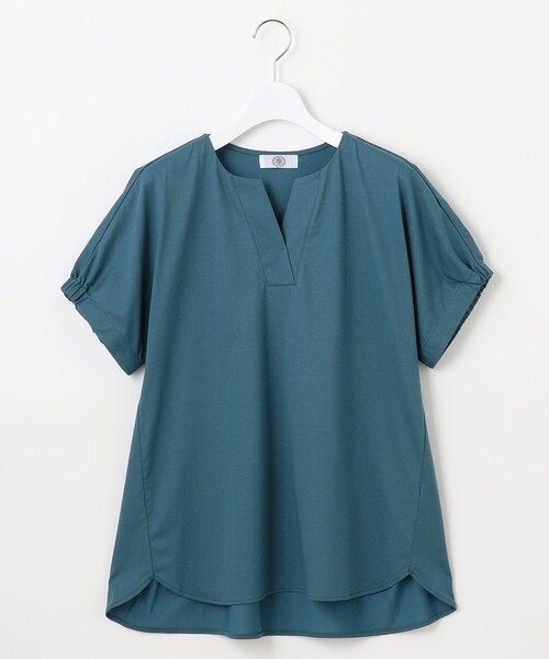 J.PRESS（ジェイプレス）の「【接触冷感】プレーティングジャージー フレンチスリーブ カットソー（Tシャツ/カットソー・レディース・ライトグレー系/グレー系/ネイビー系/ワイン系/ターコイズブルー系・T13）」の18枚目の写真