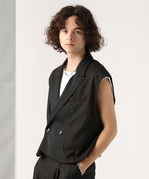 HARE(ハレ)の「【SET UP対応】キリカエショートベスト(HARE)(ベスト・メンズ・ブラック系その他/グレー系その他/ブラック/グレー・FREE)」の6枚目の写真