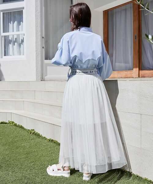 MAJESTIC LEGON(マジェスティックレゴン)の「ウエストロゴチュールスカート(スカート・レディース・ホワイト系その他/ブラック/オフホワイト・SMALL/MEDIUM)」の11枚目の写真