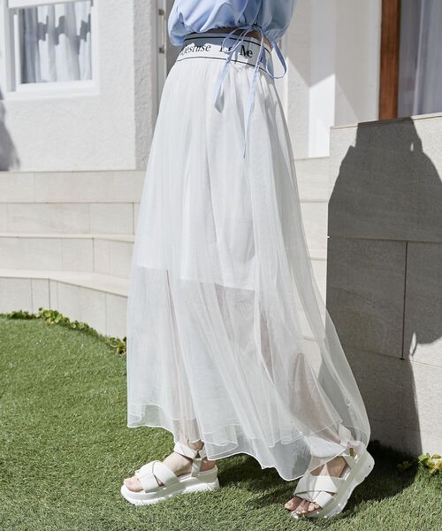 MAJESTIC LEGON(マジェスティックレゴン)の「ウエストロゴチュールスカート(スカート・レディース・ホワイト系その他/ブラック/オフホワイト・SMALL/MEDIUM)」の13枚目の写真