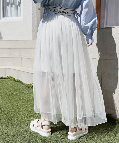 MAJESTIC LEGON(マジェスティックレゴン)の「ウエストロゴチュールスカート(スカート・レディース・ホワイト系その他/ブラック/オフホワイト・SMALL/MEDIUM)」の14枚目の写真