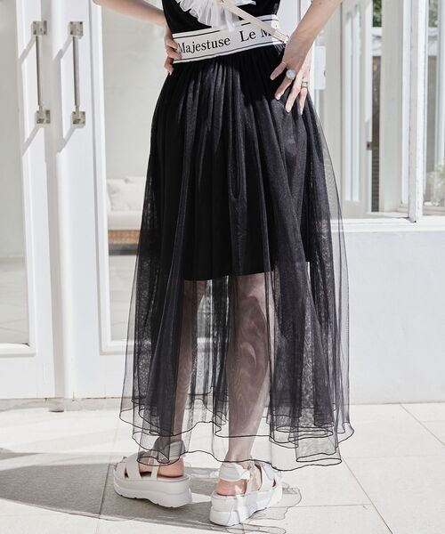 MAJESTIC LEGON(マジェスティックレゴン)の「ウエストロゴチュールスカート(スカート・レディース・ホワイト系その他/ブラック/オフホワイト・SMALL/MEDIUM)」の22枚目の写真