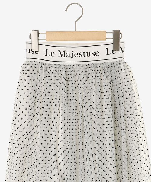 MAJESTIC LEGON(マジェスティックレゴン)の「ウエストロゴチュールスカート(スカート・レディース・ホワイト系その他/ブラック/オフホワイト・SMALL/MEDIUM)」の5枚目の写真