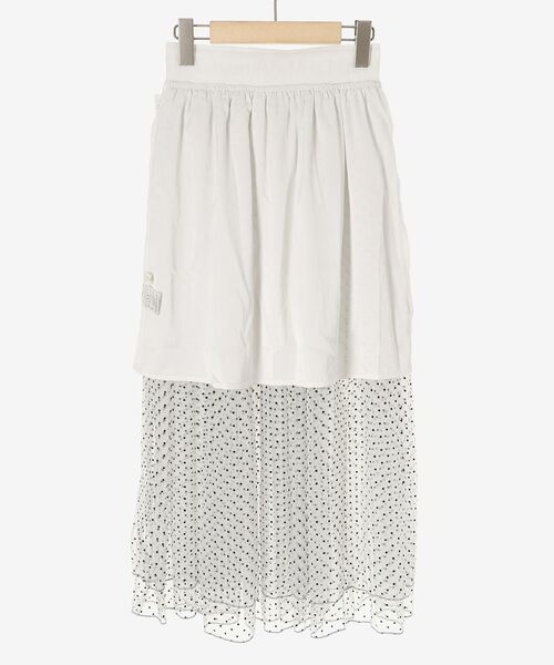 MAJESTIC LEGON(マジェスティックレゴン)の「ウエストロゴチュールスカート(スカート・レディース・ホワイト系その他/ブラック/オフホワイト・SMALL/MEDIUM)」の7枚目の写真