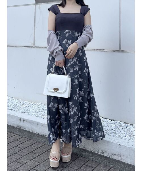 MERCURYDUO（マーキュリーデュオ）の「ベアニットドッキングコルセットワンピース（ワンピース・レディース・アイボリー/ブラック/ベージュ/ネイビー/チャコールグレー・X-SMALL/MEDIUM/SMALL）」の17枚目の写真