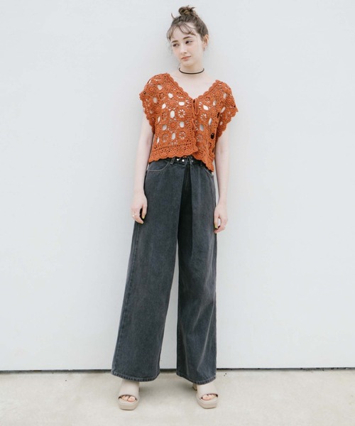 archives(アルシーヴ)の「フロントタックワイドデニム(デニムパンツ・レディース・グレー/サックスブルー・SMALL/MEDIUM)」の18枚目の写真