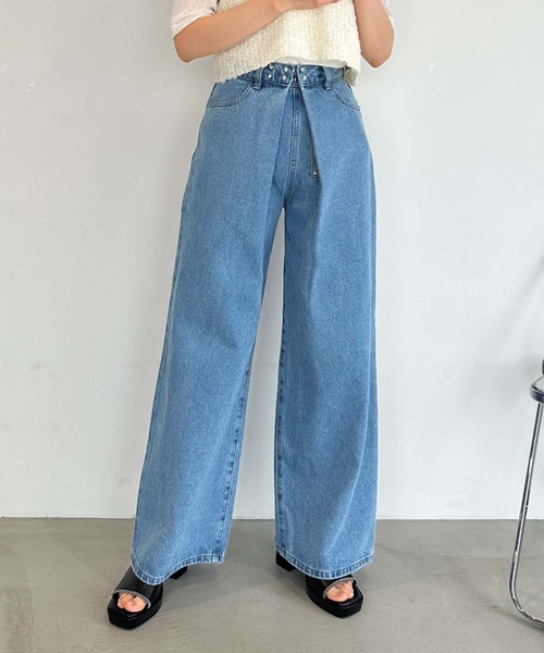 archives（アルシーヴ）の「フロントタックワイドデニム（デニム