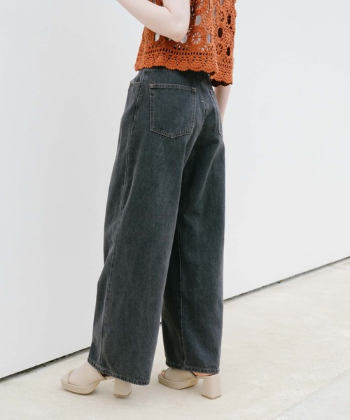 archives(アルシーヴ)の「フロントタックワイドデニム(デニムパンツ・レディース・グレー/サックスブルー・SMALL/MEDIUM)」の5枚目の写真