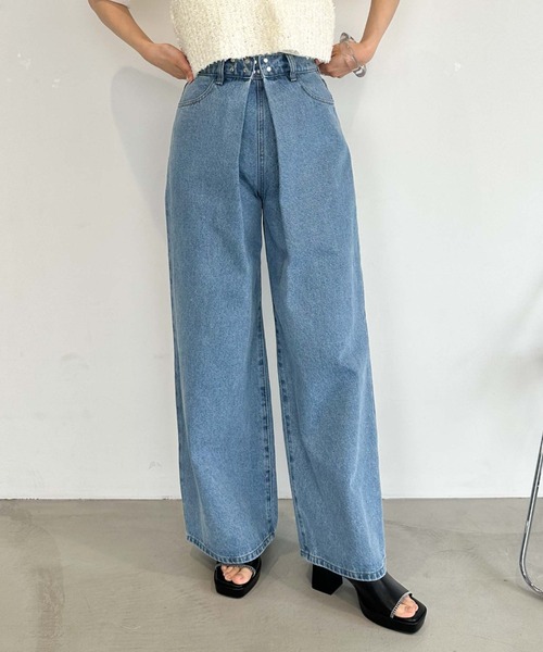 archives(アルシーヴ)の「フロントタックワイドデニム(デニムパンツ・レディース・グレー/サックスブルー・SMALL/MEDIUM)」の22枚目の写真