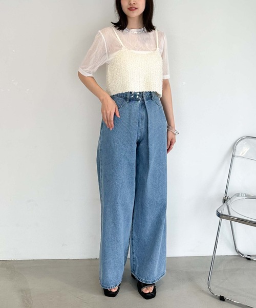 archives(アルシーヴ)の「フロントタックワイドデニム(デニムパンツ・レディース・グレー/サックスブルー・SMALL/MEDIUM)」の15枚目の写真