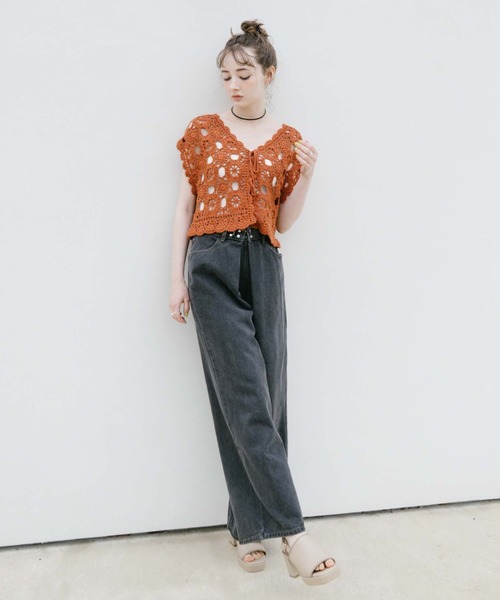 archives(アルシーヴ)の「フロントタックワイドデニム(デニムパンツ・レディース・グレー/サックスブルー・SMALL/MEDIUM)」の17枚目の写真