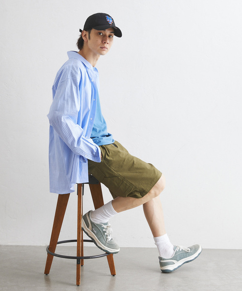 417 EDIFICE（フォーワンセブンエディフィス）の「ストレッチ ワイドワークショーツ（カーゴパンツ・メンズ・ブラック/ベージュ/オリーブ・MEDIUM/LARGE）」の6枚目の写真