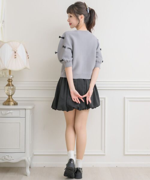 ems excite（エムズエキサイト）の「チビリボンパフ袖NTカーデ（カーディガン/ボレロ・レディース・ライトグレー/ブルー/ナチュラル/ピンク・FREE）」の18枚目の写真