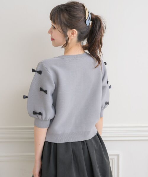 ems excite（エムズエキサイト）の「チビリボンパフ袖NTカーデ（カーディガン/ボレロ・レディース・ライトグレー/ブルー/ナチュラル/ピンク・FREE）」の22枚目の写真