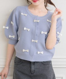 チビリボンパフ袖NTカーデ