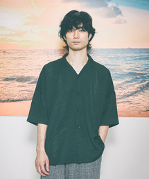 シアー」に該当するトップス（グリーン・カーキ/緑色系・チェック柄