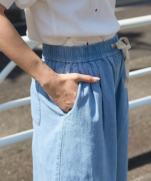 FREAK'S STORE（フリークスストア）の「サマー カーブイージーパンツ（デニムパンツ・レディース・ブルー/ブラック/サックスブルー・ﾌﾘ-）」の8枚目の写真