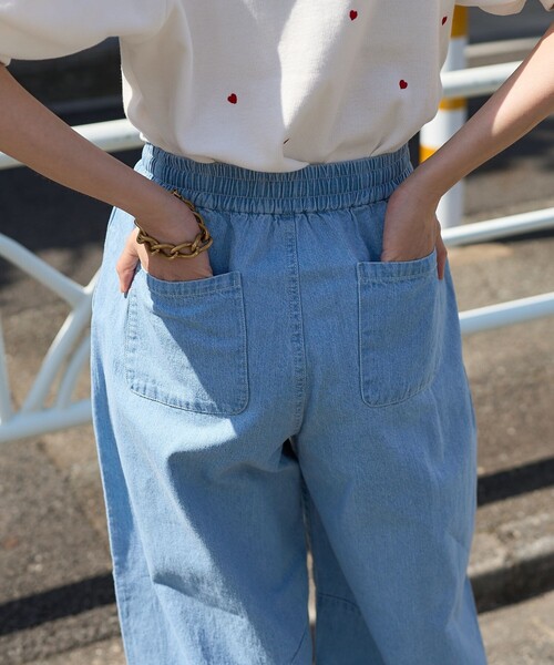 FREAK'S STORE（フリークスストア）の「サマー カーブイージーパンツ（デニムパンツ・レディース・ブルー/ブラック/サックスブルー・ﾌﾘ-）」の10枚目の写真