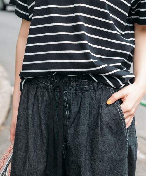 FREAK'S STORE（フリークスストア）の「サマー カーブイージーパンツ（デニムパンツ・レディース・ブルー/ブラック/サックスブルー・ﾌﾘ-）」の14枚目の写真