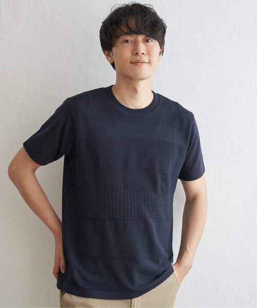 ikka(イッカ)の「ニットコンビポンチTシャツ(Tシャツ/カットソー・メンズ・グリーン/ベージュ/ネイビー/ブルー・L/XL/M/S)」の5枚目の写真