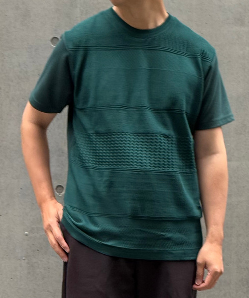 ikka(イッカ)の「ニットコンビポンチTシャツ(Tシャツ/カットソー・メンズ・グリーン/ベージュ/ネイビー/ブルー・L/XL/M/S)」の3枚目の写真