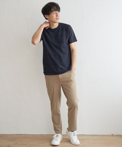 ikka(イッカ)の「ニットコンビポンチTシャツ(Tシャツ/カットソー・メンズ・グリーン/ベージュ/ネイビー/ブルー・L/XL/M/S)」の21枚目の写真