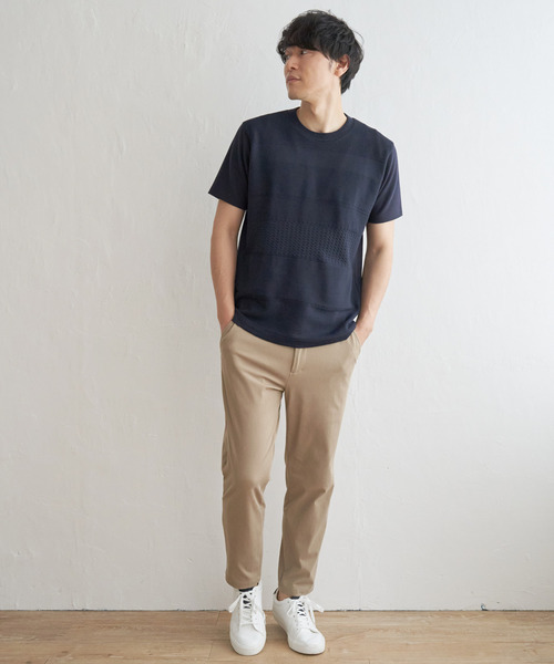 ikka(イッカ)の「ニットコンビポンチTシャツ(Tシャツ/カットソー・メンズ・グリーン/ベージュ/ネイビー/ブルー・L/XL/M/S)」の22枚目の写真