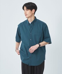 green label relaxing | FINE BASIC チェック柄 ボタンダウン 半袖 シャツ -ストレッチ-(シャツ/ブラウス)