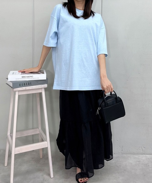 RGY(アールジーワイ)の「RGY ピグメント BIG Tシャツ(Tシャツ/カットソー・メンズ・チャコールグレー/アイボリー/サックスブルー・M/L)」の10枚目の写真