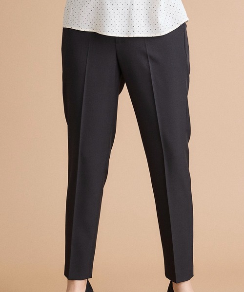 INED CLARO（イネドクラロ）の「【洗えるセットアップ】エシカルメランジ テーパードパンツ（スーツパンツ・レディース・モカ/ブラック・11号/9号/7号）」の12枚目の写真