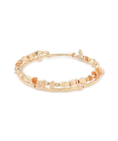 ROPE' PICNIC（ロペピクニック）の「天然石ミックスパーツ2連ブレスレット（ブレスレット・レディース・キナリ/オレンジ系その他・FREE）」の3枚目の写真