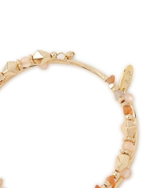 ROPE' PICNIC（ロペピクニック）の「天然石ミックスパーツ2連ブレスレット（ブレスレット・レディース・キナリ/オレンジ系その他・FREE）」の4枚目の写真