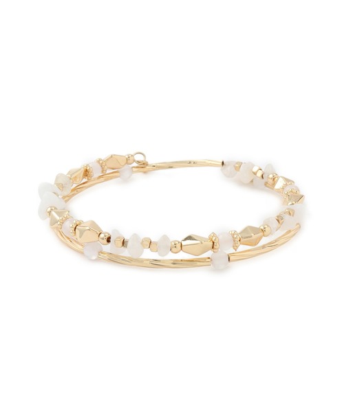 ROPE' PICNIC（ロペピクニック）の「天然石ミックスパーツ2連ブレスレット（ブレスレット・レディース・キナリ/オレンジ系その他・FREE）」の6枚目の写真