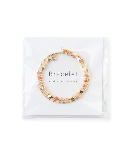 ROPE' PICNIC（ロペピクニック）の「天然石ミックスパーツ2連ブレスレット（ブレスレット・レディース・キナリ/オレンジ系その他・FREE）」の8枚目の写真
