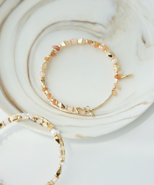 ROPE' PICNIC（ロペピクニック）の「天然石ミックスパーツ2連ブレスレット（ブレスレット・レディース・キナリ/オレンジ系その他・FREE）」の9枚目の写真