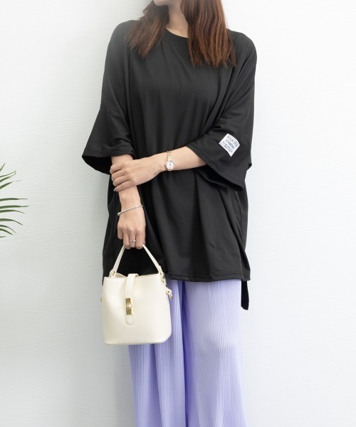 Miniministore(ミニミニストア)の「ビッグTシャツ 半袖オーバーサイズ 夏t(Tシャツ/カットソー・レディース・グレー/ブラック/カーキ/オレンジ・FREE)」の5枚目の写真
