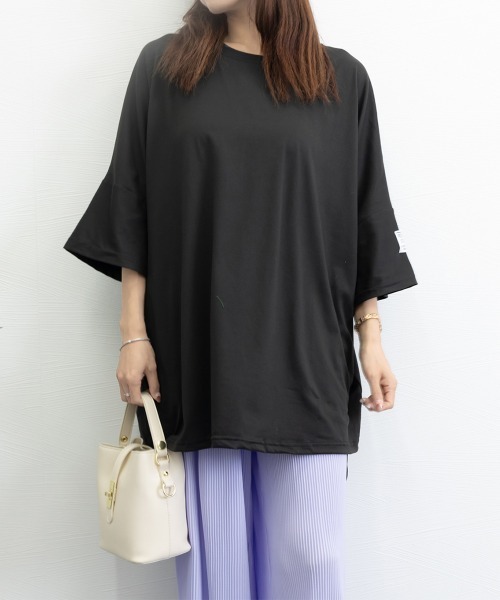 Miniministore(ミニミニストア)の「ビッグTシャツ 半袖オーバーサイズ 夏t(Tシャツ/カットソー・レディース・グレー/ブラック/カーキ/オレンジ・FREE)」の6枚目の写真