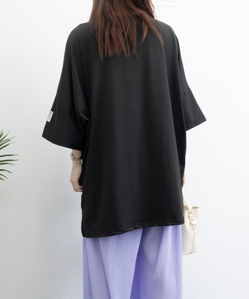 Miniministore(ミニミニストア)の「ビッグTシャツ 半袖オーバーサイズ 夏t(Tシャツ/カットソー・レディース・グレー/ブラック/カーキ/オレンジ・FREE)」の8枚目の写真