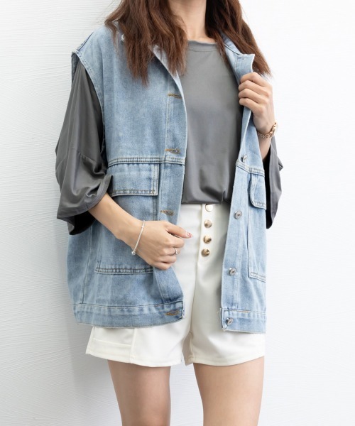 Miniministore(ミニミニストア)の「ビッグTシャツ 半袖オーバーサイズ 夏t(Tシャツ/カットソー・レディース・グレー/ブラック/カーキ/オレンジ・FREE)」の9枚目の写真