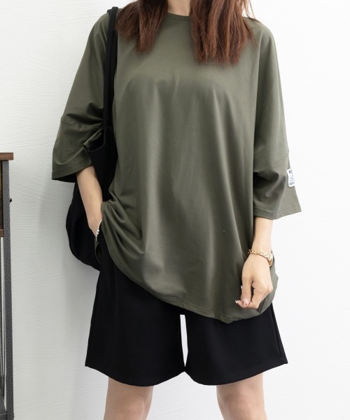 Miniministore(ミニミニストア)の「ビッグTシャツ 半袖オーバーサイズ 夏t(Tシャツ/カットソー・レディース・グレー/ブラック/カーキ/オレンジ・FREE)」の11枚目の写真