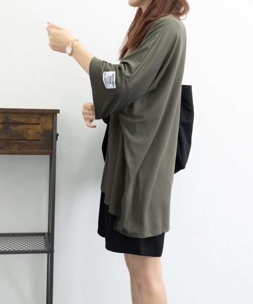 Miniministore(ミニミニストア)の「ビッグTシャツ 半袖オーバーサイズ 夏t(Tシャツ/カットソー・レディース・グレー/ブラック/カーキ/オレンジ・FREE)」の12枚目の写真
