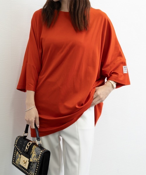 Miniministore(ミニミニストア)の「ビッグTシャツ 半袖オーバーサイズ 夏t(Tシャツ/カットソー・レディース・グレー/ブラック/カーキ/オレンジ・FREE)」の14枚目の写真