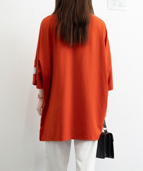 Miniministore(ミニミニストア)の「ビッグTシャツ 半袖オーバーサイズ 夏t(Tシャツ/カットソー・レディース・グレー/ブラック/カーキ/オレンジ・FREE)」の15枚目の写真