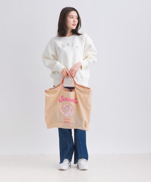 Ball&Chain（ボールアンドチェーン）の「[Ball&Chain]shopping bag-D.PANDA(L)（エコバッグ/サブバッグ・レディース・グレー/ピンク・L）」の12枚目の写真