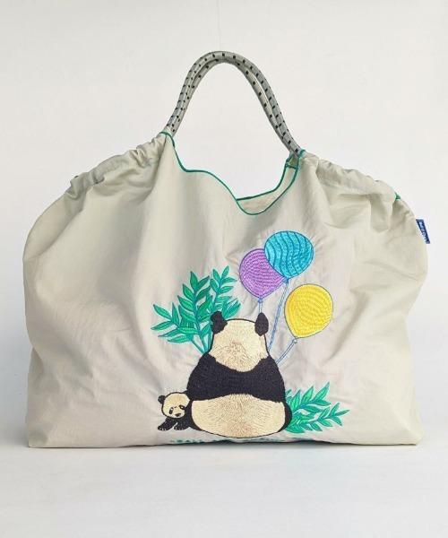 Ball&Chain（ボールアンドチェーン）の「[Ball&Chain]shopping bag-D.PANDA(L)（エコバッグ/サブバッグ・レディース・グレー/ピンク・L）」の10枚目の写真